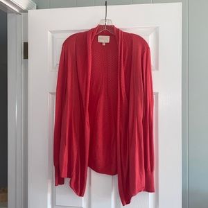 Skies are Blue Lightweight Coral Cardigan Sweater